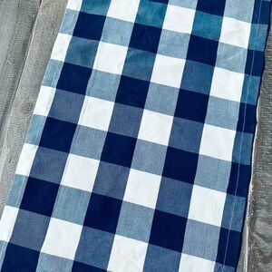 Farmhouse Navy Blue Plaid Checkered Table Runner